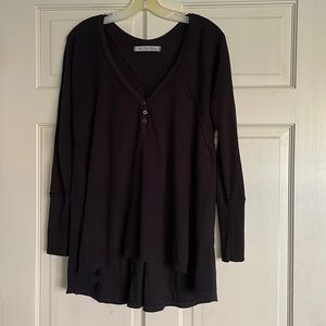 We the Free Loose Black Blouse